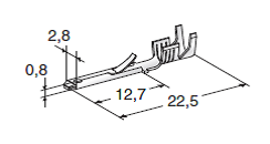 For SEAL CONNECTORS - DIN 46343 for car radio - Cable cross-section: 0.5-1mm² - Material: CuSn-Sn 