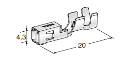 Flat receptacle Mini F280 1-2mm² on reel 