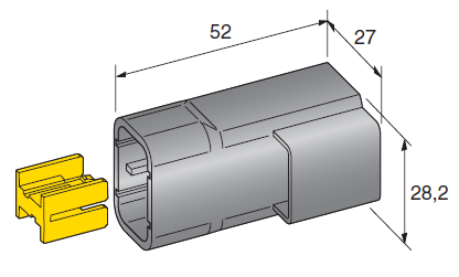 2-WAY POWER CONNECTORS - MALE holder - Color: black 