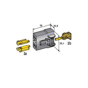 3-pin Power connector housing - FEMALE - with SL (2a) - without SL (2b) - color: black 