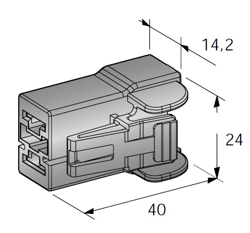 2-WAY POWER CONNECTORS - FEMALE HOUSING polarized - Color: gray / without secondary lock and CPA
