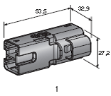 1-WAY POWER CONNECTORS - MALE HOUSING polarized Color: green 