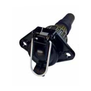 Trailer plug 24 V, 7-pin, coupling socket, according to ISO 1185, N version, plastic 
