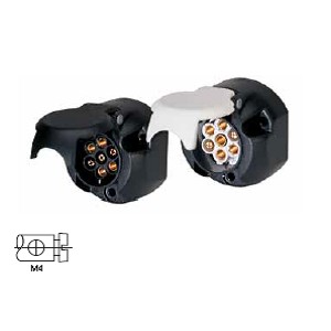 Socket 12V - 7-way - ISO 1724, N-Type - Plastic - Screw Terminals