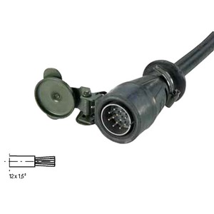 Military plug according to VG 96 923, connecting cable with 1 plug with hinged cover, length 2.2 m 
