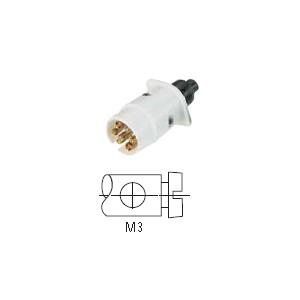 Trailer plug 12 V, 7-pin, plug according to ISO 3732, S version, plastic, with screw contacts 