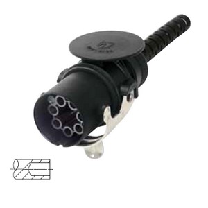 Trailer plug 24 V, 15-pin, ABS/EBS, ABS plug 5-pin, to ISO 7638, with anti-kink sleeve, with turned contacts