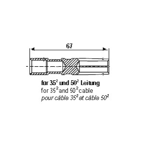 2-pin military connector, 24 V to VG 96 917, socket contact socket, crimp/solder contact for 35/50mm² cable