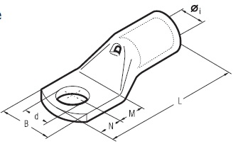 Tubular cable lug - tinned copper 25mm² - M10
