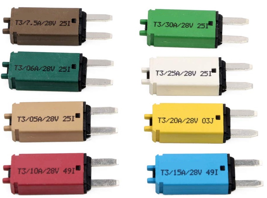 Automatic Circuit Breaker 7.5A 28V MINI - manual reset