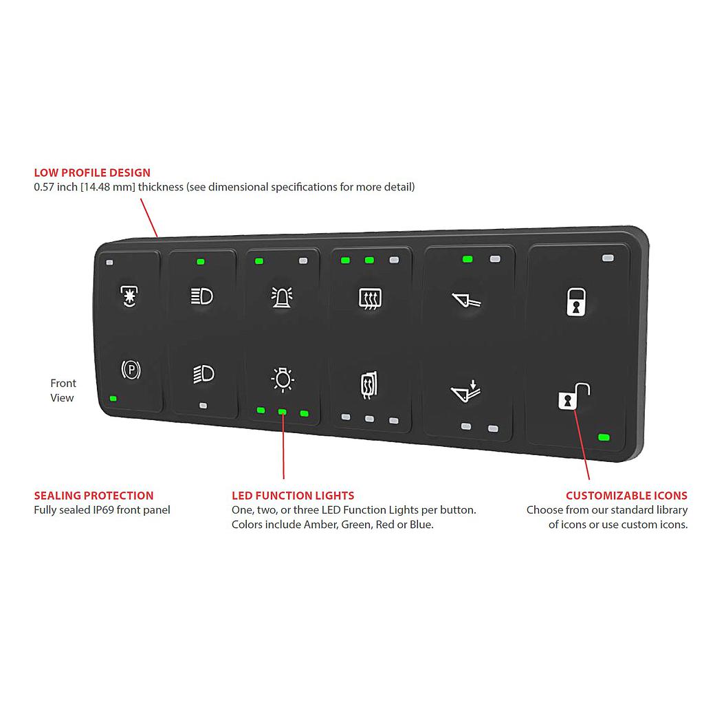 CKP 8 - CAN-Switch-Module 2x4-way - rubber surface IP69 - Sample configuration