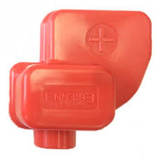 Covers made of PE-LD - angled for offset screw connection - color: red