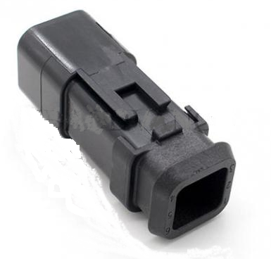 Deutsch Pin housing 6-pin DT series - without retaining wedge - Version EE01 - for rubber grommet connection