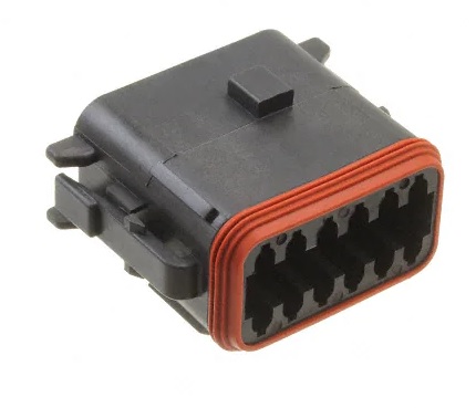DEUTSCH Socket Housing 12-pole DT-Series - without wedgelock - black