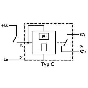 Impulsrelais 12V - 10A/15A - 3,5sec