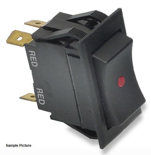 Carling Rocker Switch LS-Series 24V - (ON)-OFF-(ON) - Illumination red-white-green - Wire Leads
