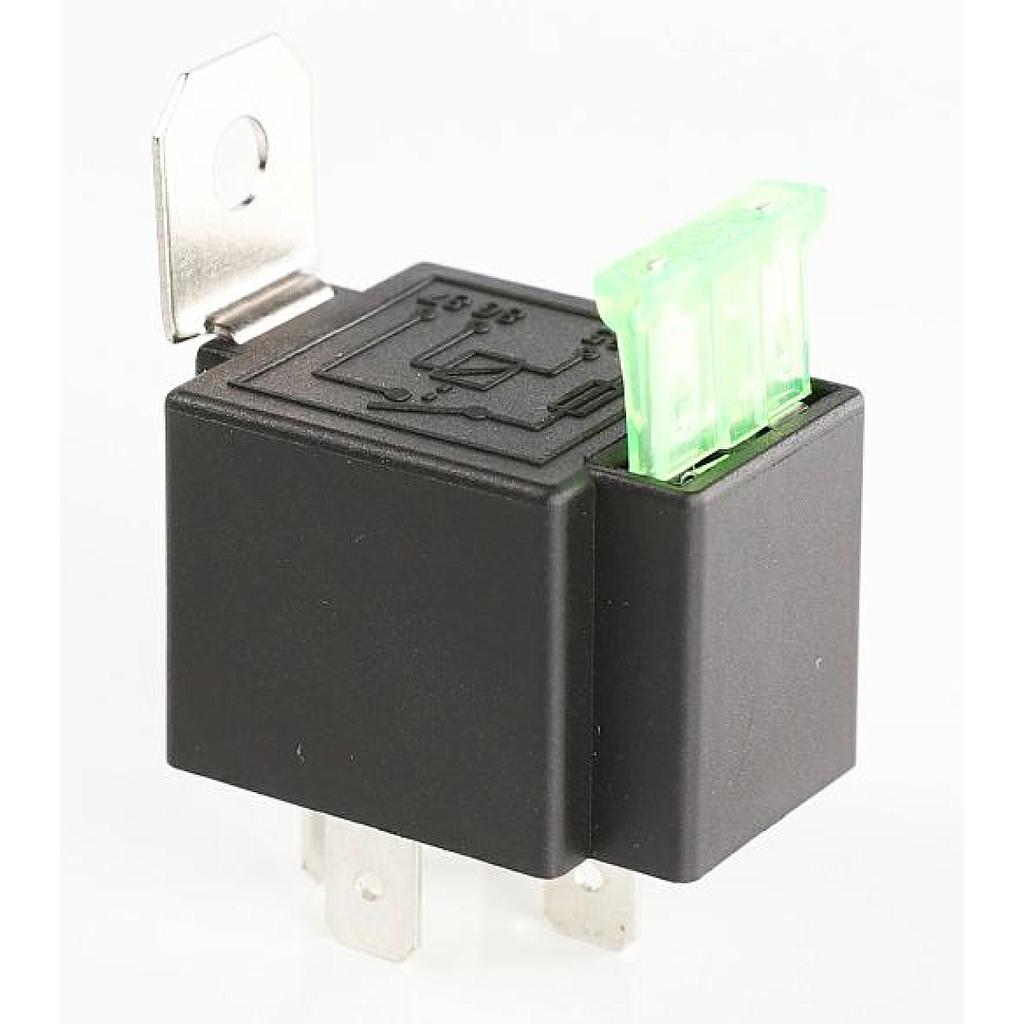 Mini Relay with Fuse - 12V 15A Make Contact - metal bracket enclosed - sealed - fuse 15A