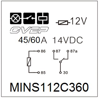 Minirelais 12V - Wechsler/Form C - 30A/40A - ohne Lasche