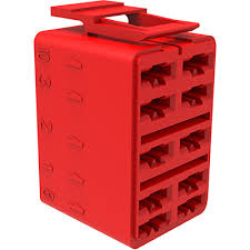 Carling Terminal Connector / 10 Terminal Base - Color: red