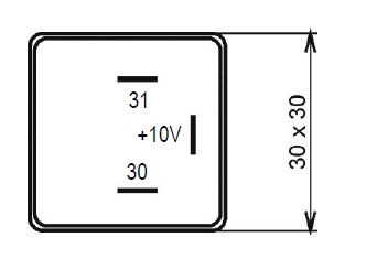 Voltage Converter 10-36V - 10V 50mA - Relay Housing 30x30x30mm - 3-pin