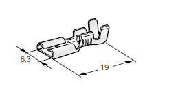 [1101400] Flat receptacle F630 - cable cross-section: 1-2.5mm² - material: CuZn-Sn 