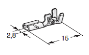 [1101700] FASTON F280 with notch; Cable cross section: 0.5-1; Material: CuZn-Sn 