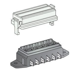 [0100600] fuse box 6-pole with cover and side. Connector plugs 