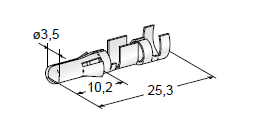 [1107980] PIN TERMINAL L25 M3.5 - Cable cross section: 4-6mm² - Material: CuSn-Sn 