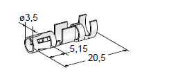 [1108000] PIN TERMINAL L20 F3.5 - Cable cross-section: 2.5-6mm² - Material: CuSn-Sn 