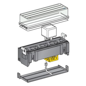 [0100665] Relay box kit - MINI relay holder 4-pol. + Cover + base plate + crimp contacts 