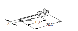 [1201150] PIN TERMINAL L20 M2.1 for water temperature - cable cross-section: 0.5-1mm² - material: CuZn-Sn 