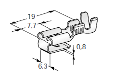 [1301501] Flat receptacle 630 2Way - Cable cross-section: 0.8-2.5mm² - Material: CuZn-Sn 