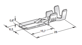 [1701660] FASTON M630 with notch; Cable cross section: 0.75-2; Material: CuZn-Sn 