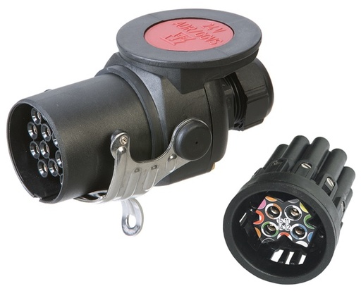 [241010] Trailer Connector 24V, 15-pole, Standard ISO 12098, with Cap Nut - screw contacts - for wires Ø 12-18mm