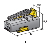 [4540150] 1-WAY POWER CONNECTORS - FEMALE HOUSING with secondary lock and CPA - color: black 