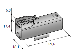 [4540205] 1-WAY POWER CONNECTORS - MALE HOUSING polarized - Color: black - without S.L. 