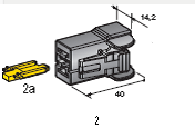 [4540300] 2-WAY POWER CONNECTORS - FEMALE HOUSING without CPA (4540300) - incl. secondary lock (2a) - color: black 