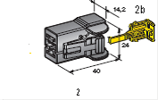 [4540302] 2-WAY POWER CONNECTORS - FEMALE HOUSING incl. CPA (2b) - without secondary lock (4545100) - color: black 