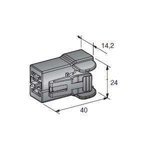 [4540305] 2-WAY POWER CONNECTORS - FEMALE HOUSING without CPA (4540300), without secondary lock (4545100) - color: black 