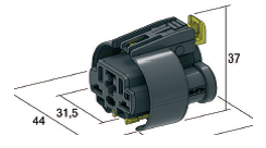 [4540816] 3 WAY POWER waterproof FEMALE holder with black seal 