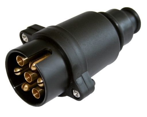 [6.00998.000-B] Trailer plug 12V - 7-way - Plug ISO 1724 - N-type - plastic - screw terminals 