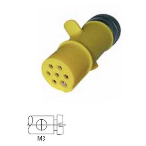 [6.73001.000] Trailer connector 24 V, 7-pin, plug, to ISO 3731, S-design, yellow plastic, with screw contacts