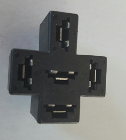 [9.9140.0] PCB Mini relay socket cross-shaped - 5-pin - double pink contacts