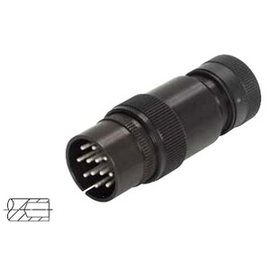 [CVEP.251330] Military plug according to VG 96 923 - 12 pin - black plug with contact pins for cable diameter 18-20 mm 