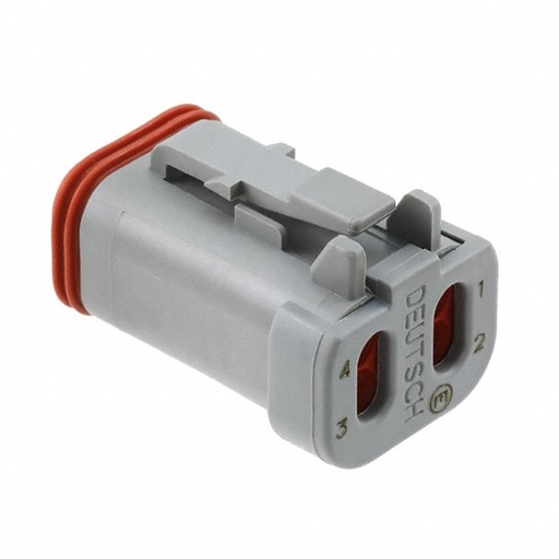 [DT06-4S-CE01] Deutsch Housing for Female Terminals 4-pin (DT) CE - End cap connection - grey