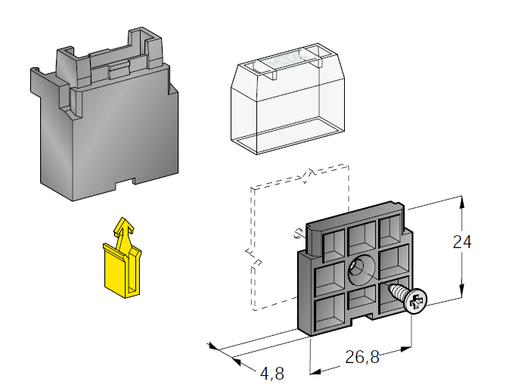 [E-0100353] UNIVAL holder kit with cover, mounting plate, screw and SL 