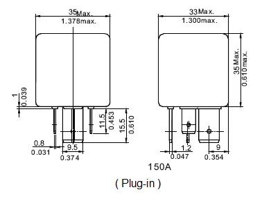 [HSRS124C1150] Powerrelay 24V - Changer - 150A (14VDC) - without bracket - sealed