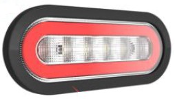 [LR.X.0006] LED Rear Light oval - Function: Tail/Reverse - 10-30V - 13W - L:186/H:76,4/T:26mm