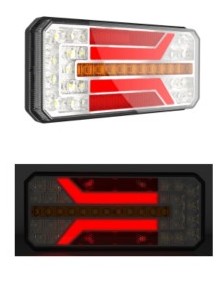 [LR.X.0009] LED Rear Light squere - Function: Tail/Turn/Stop/Refector/Foglight - 10-30V - 55PCSx0,5W - L:236/H:104/T:40mm - left/right side