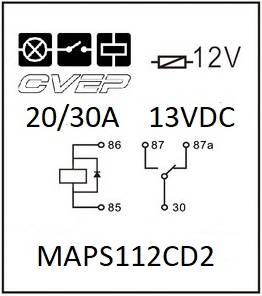 [MAP112CD] Microrelaiy 280er Serie - 12V - 30A - Changer - Diode